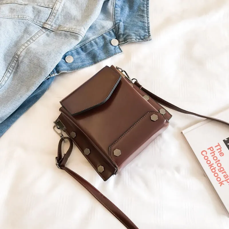 2020 women's elegant retro style classy artistic chic leather shoulder bag messenger bag