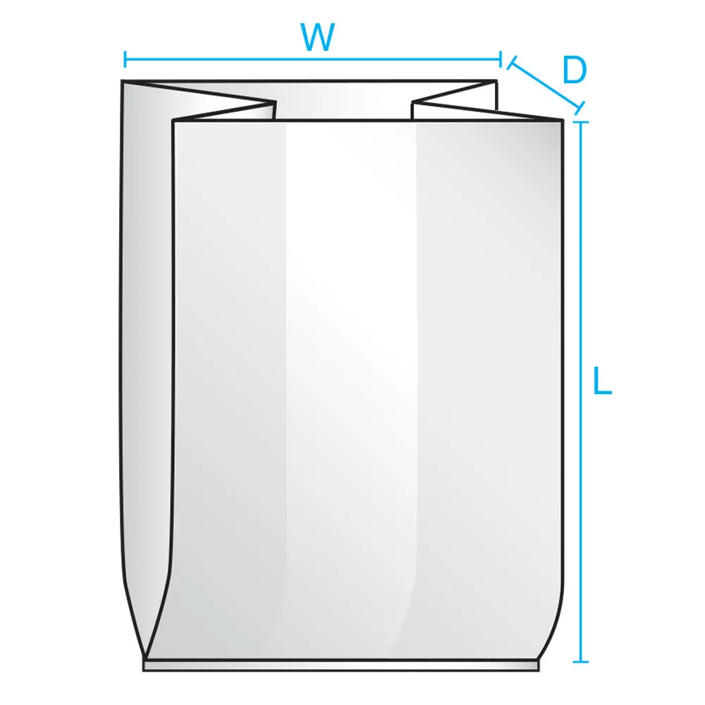 24" x 10" x 48" x 3 mil Clear Eco-Manufactured Plastic Side-Gusseted Bags (Case of 100)