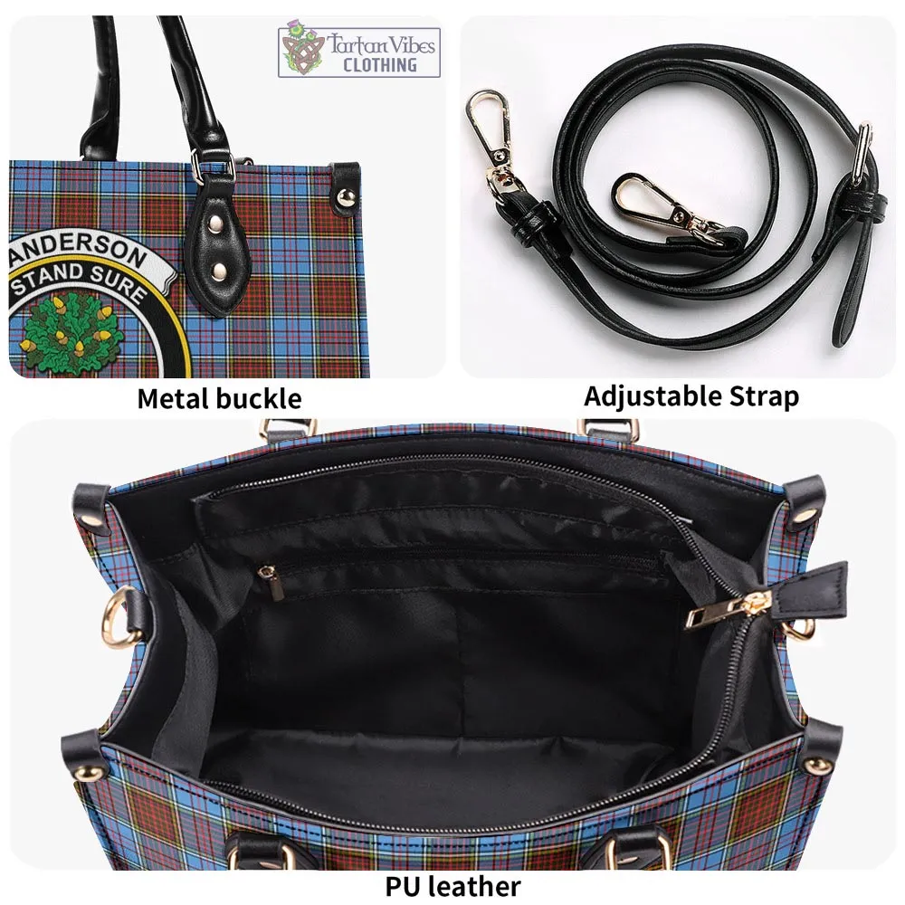 Anderson Modern Tartan Luxury Leather Handbags with Family Crest