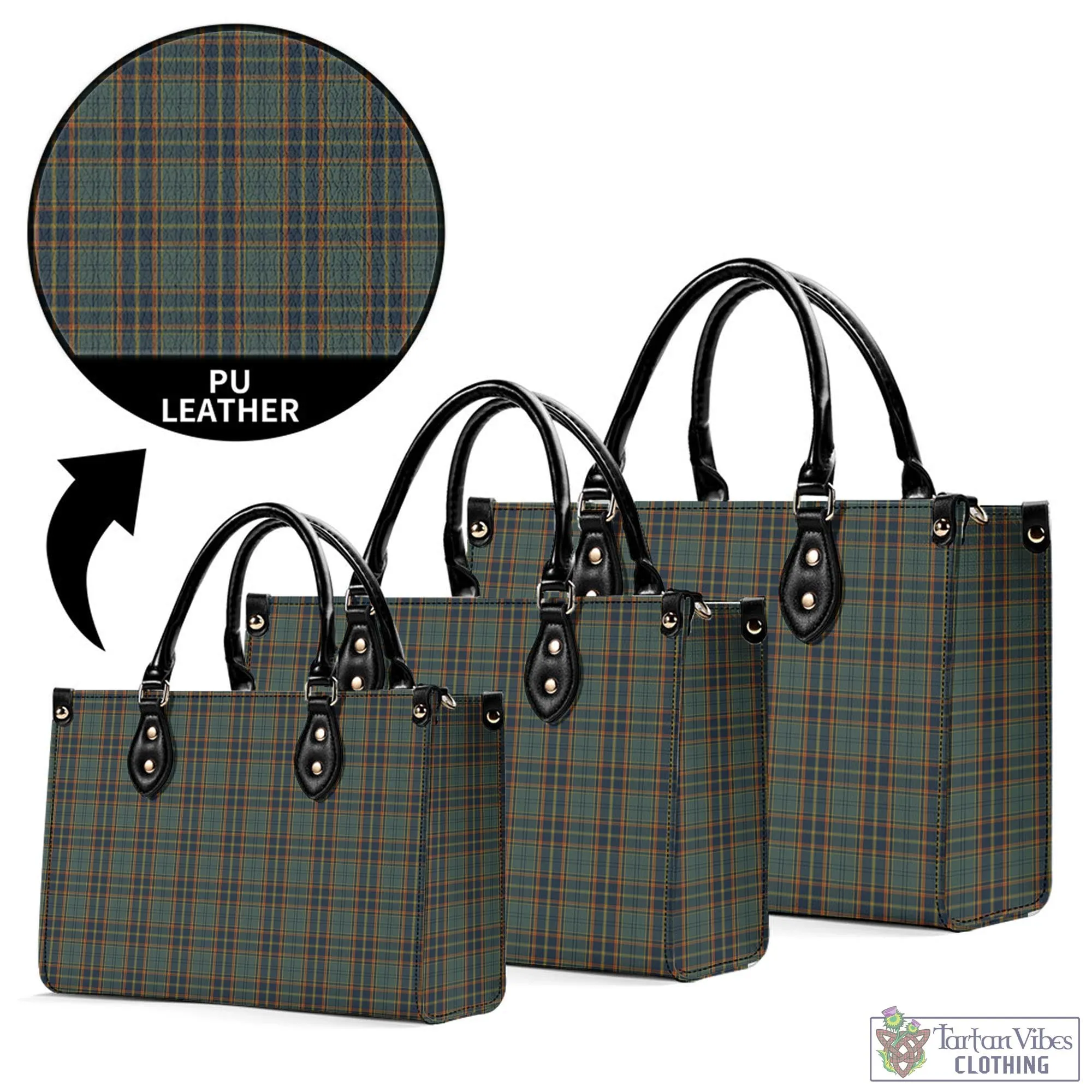Antrim County Ireland Tartan Luxury Leather Handbags