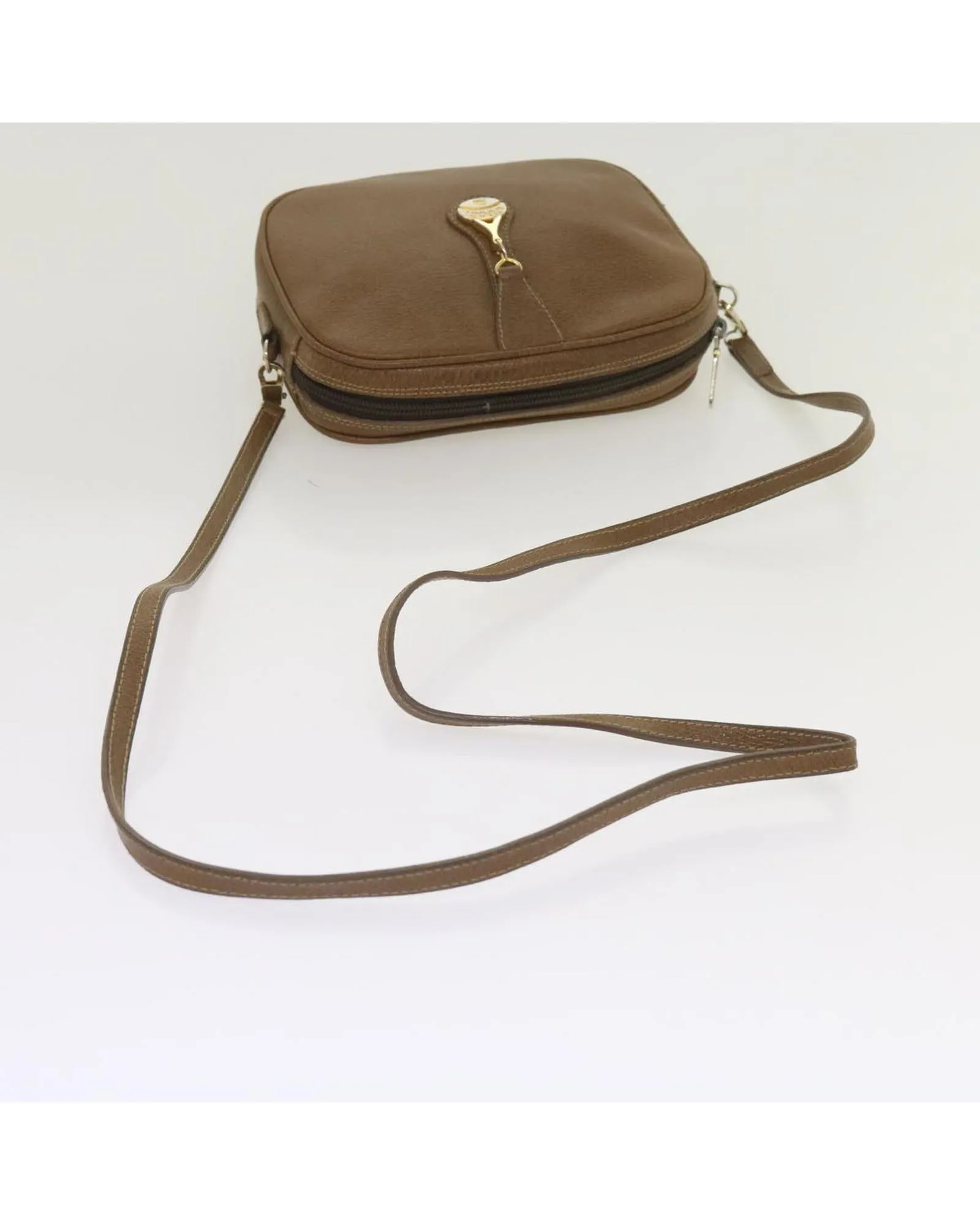 Authentic Brown Leather Shoulder Bag by Gucci