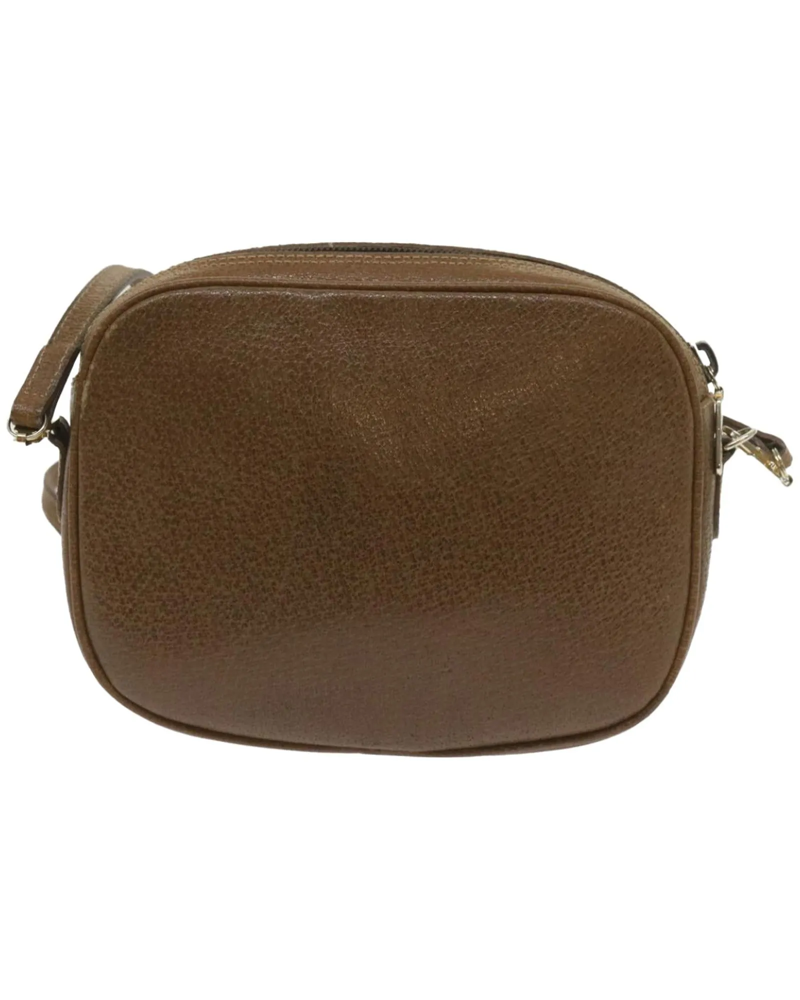 Authentic Brown Leather Shoulder Bag by Gucci