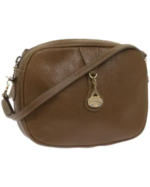 Authentic Brown Leather Shoulder Bag by Gucci