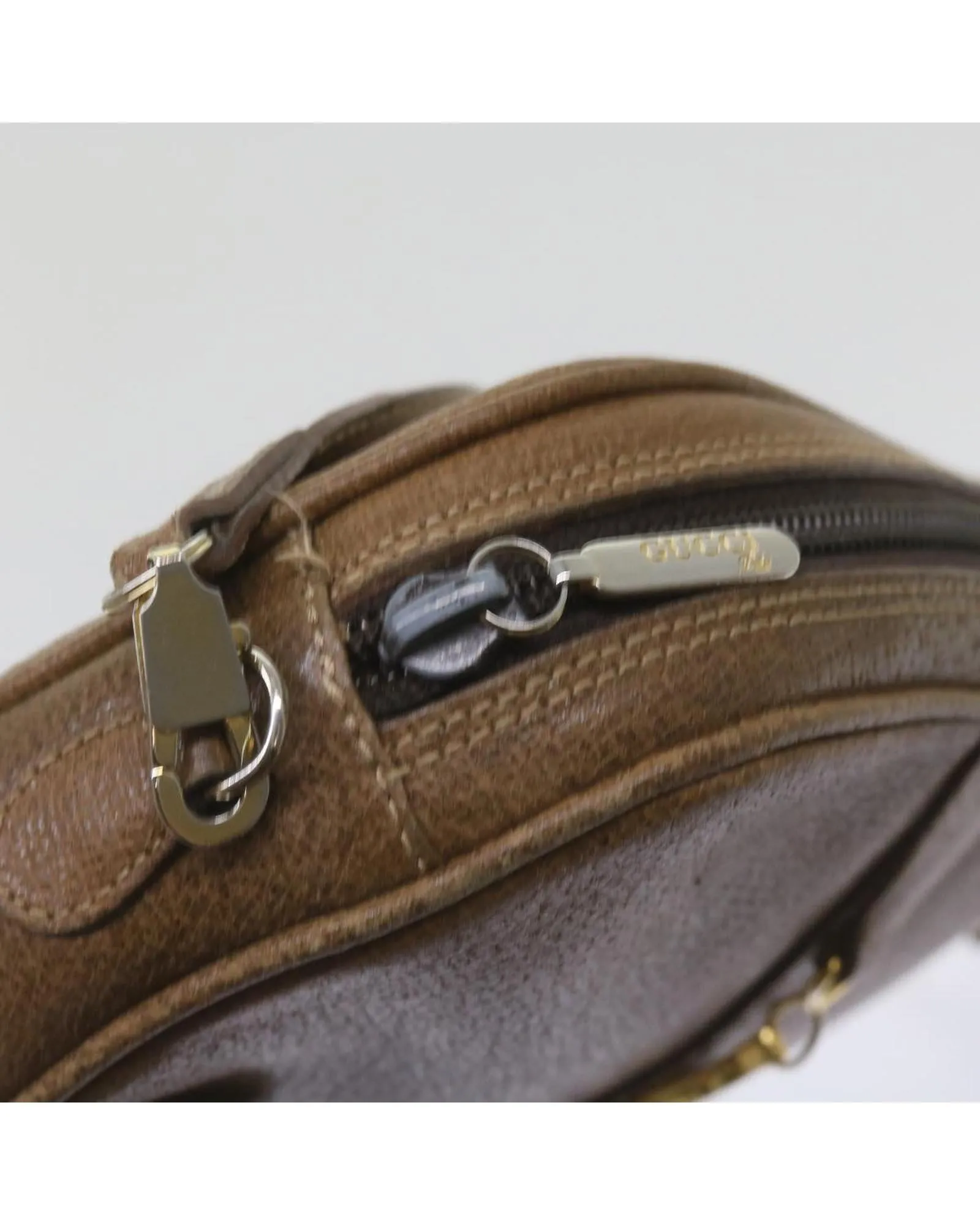 Authentic Brown Leather Shoulder Bag by Gucci
