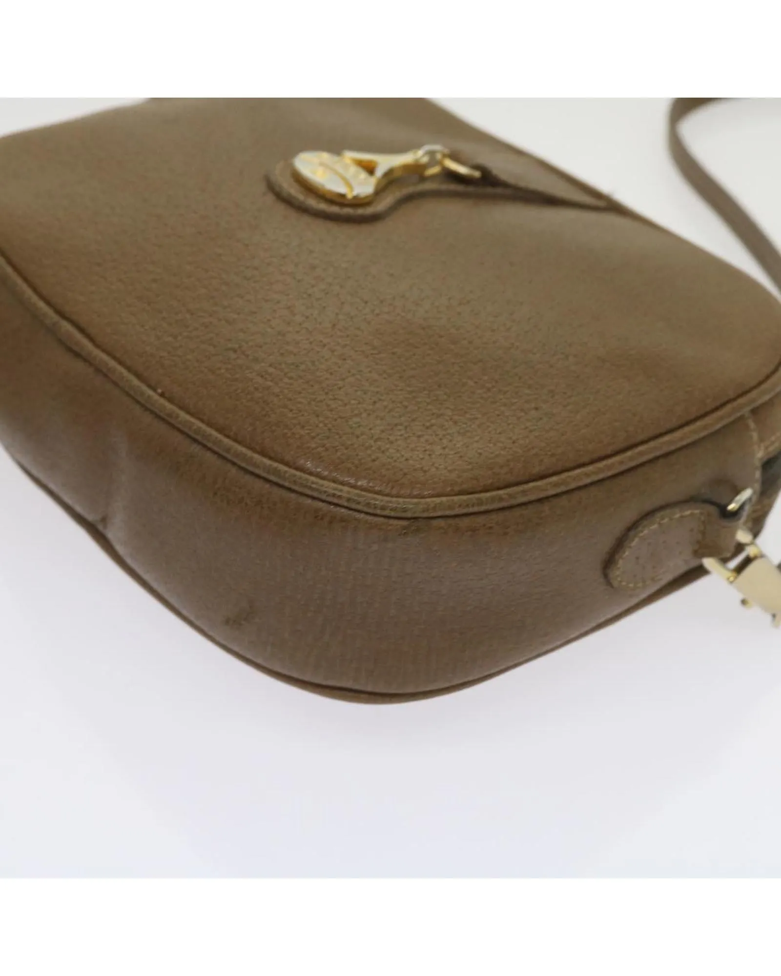 Authentic Brown Leather Shoulder Bag by Gucci