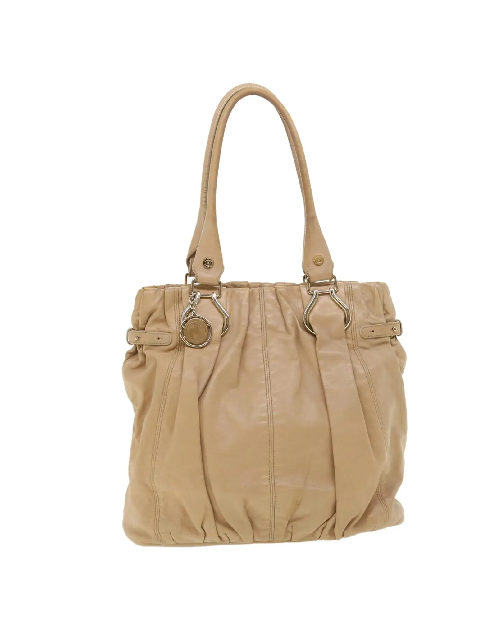 Beige Leather Shoulder Bag by Celine