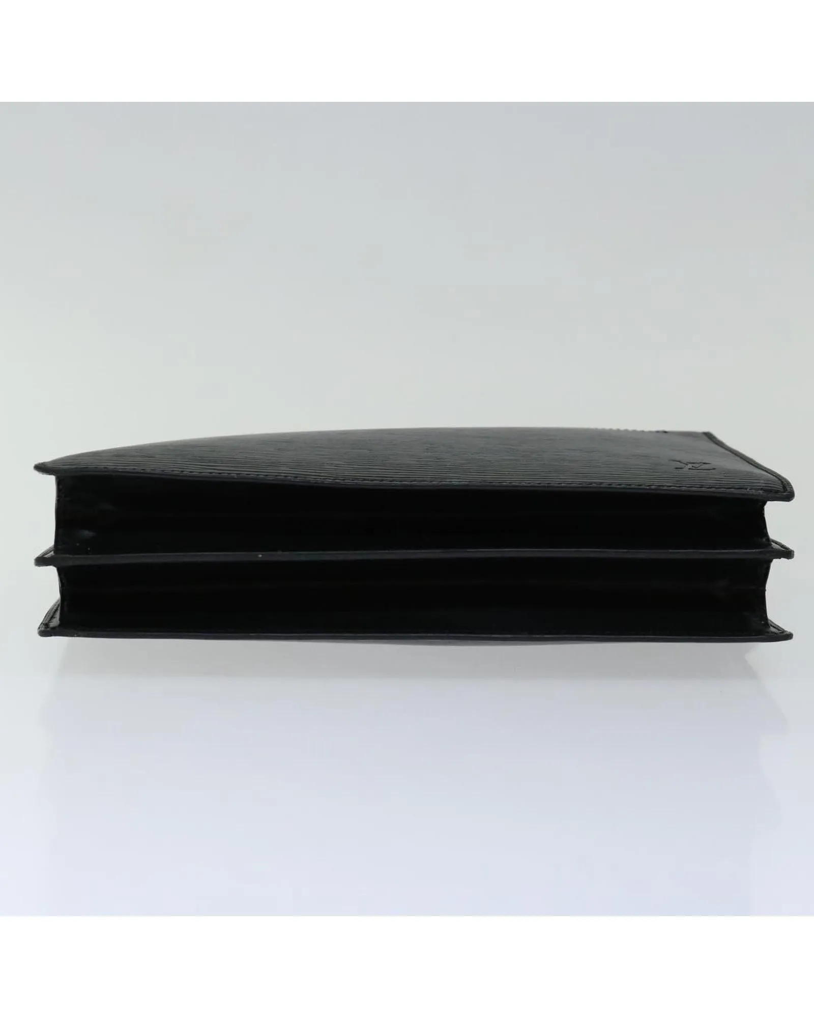 Black Epi Leather Shoulder Bag with 2-Way Style and Shoulder Strap