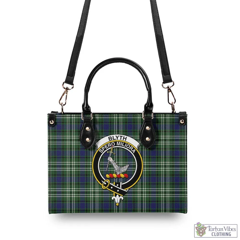 Blyth Tartan Luxury Leather Handbags with Family Crest
