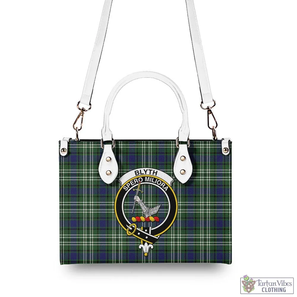 Blyth Tartan Luxury Leather Handbags with Family Crest