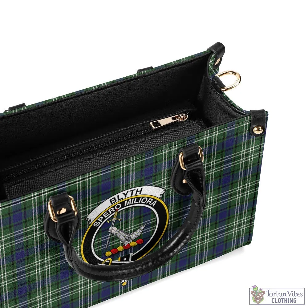 Blyth Tartan Luxury Leather Handbags with Family Crest