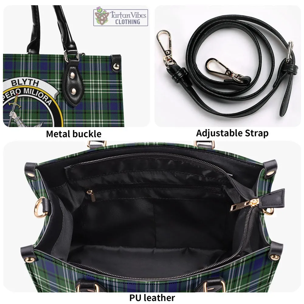 Blyth Tartan Luxury Leather Handbags with Family Crest
