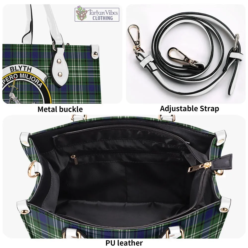Blyth Tartan Luxury Leather Handbags with Family Crest