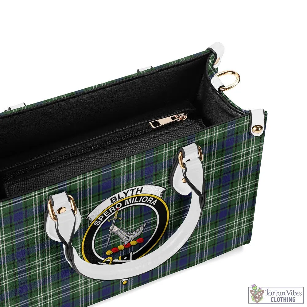 Blyth Tartan Luxury Leather Handbags with Family Crest