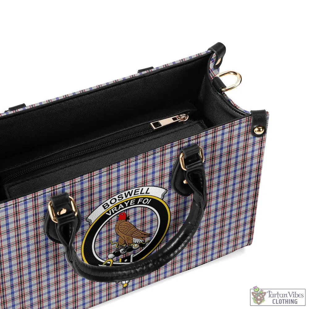 Boswell Tartan Luxury Leather Handbags with Family Crest