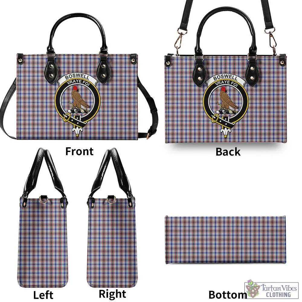 Boswell Tartan Luxury Leather Handbags with Family Crest