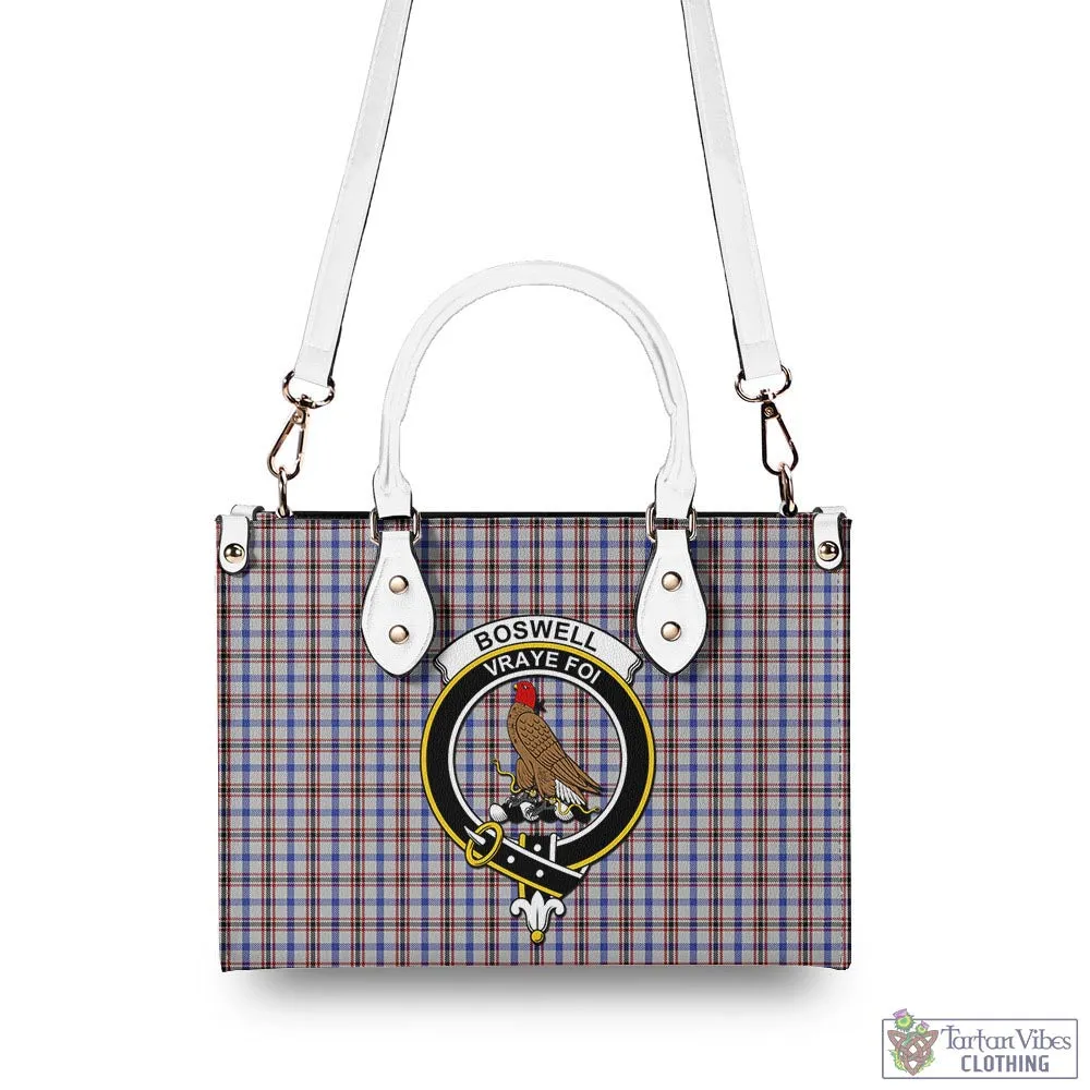 Boswell Tartan Luxury Leather Handbags with Family Crest