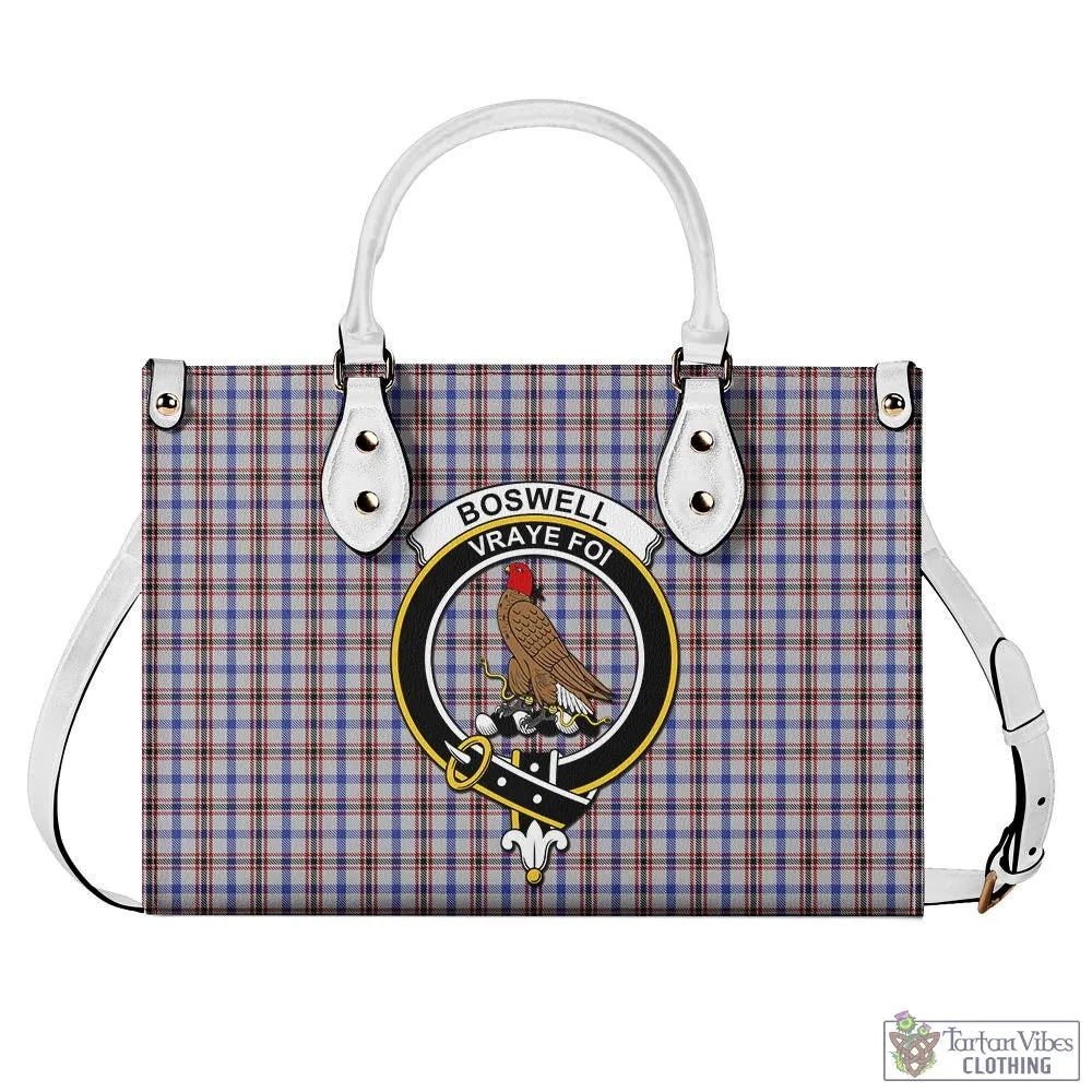 Boswell Tartan Luxury Leather Handbags with Family Crest