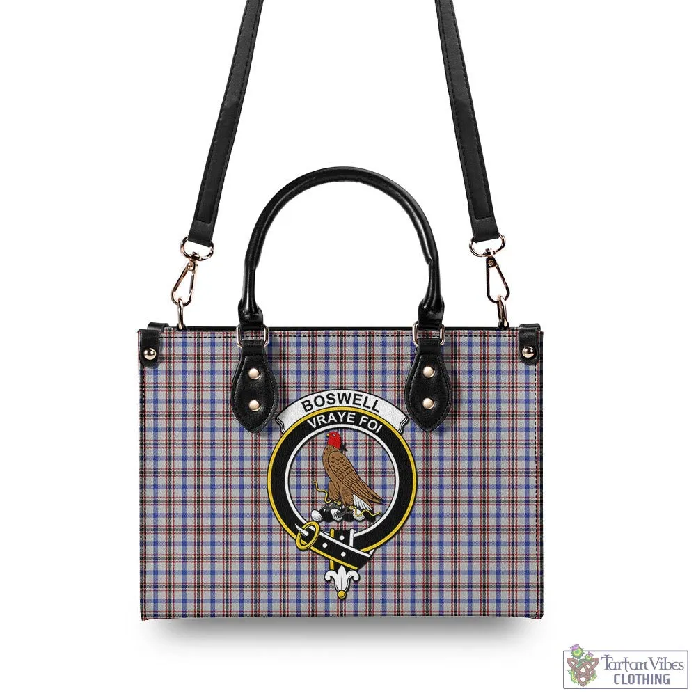 Boswell Tartan Luxury Leather Handbags with Family Crest