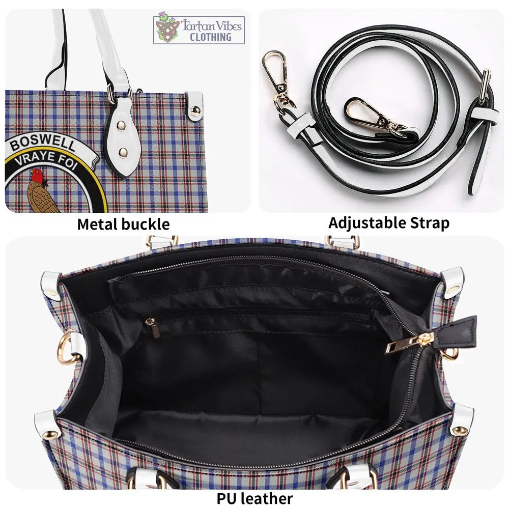 Boswell Tartan Luxury Leather Handbags with Family Crest