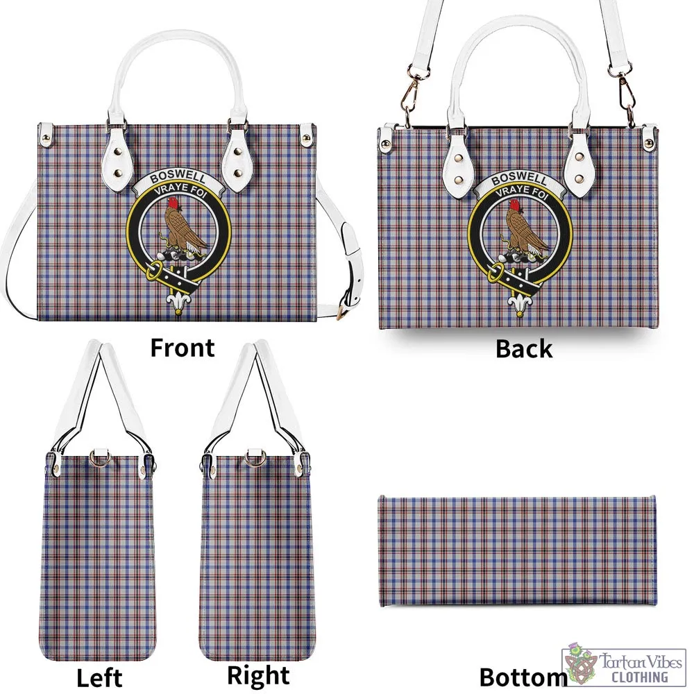 Boswell Tartan Luxury Leather Handbags with Family Crest