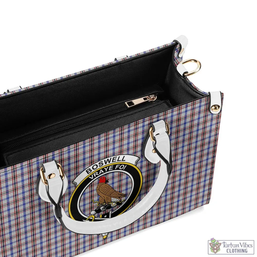 Boswell Tartan Luxury Leather Handbags with Family Crest