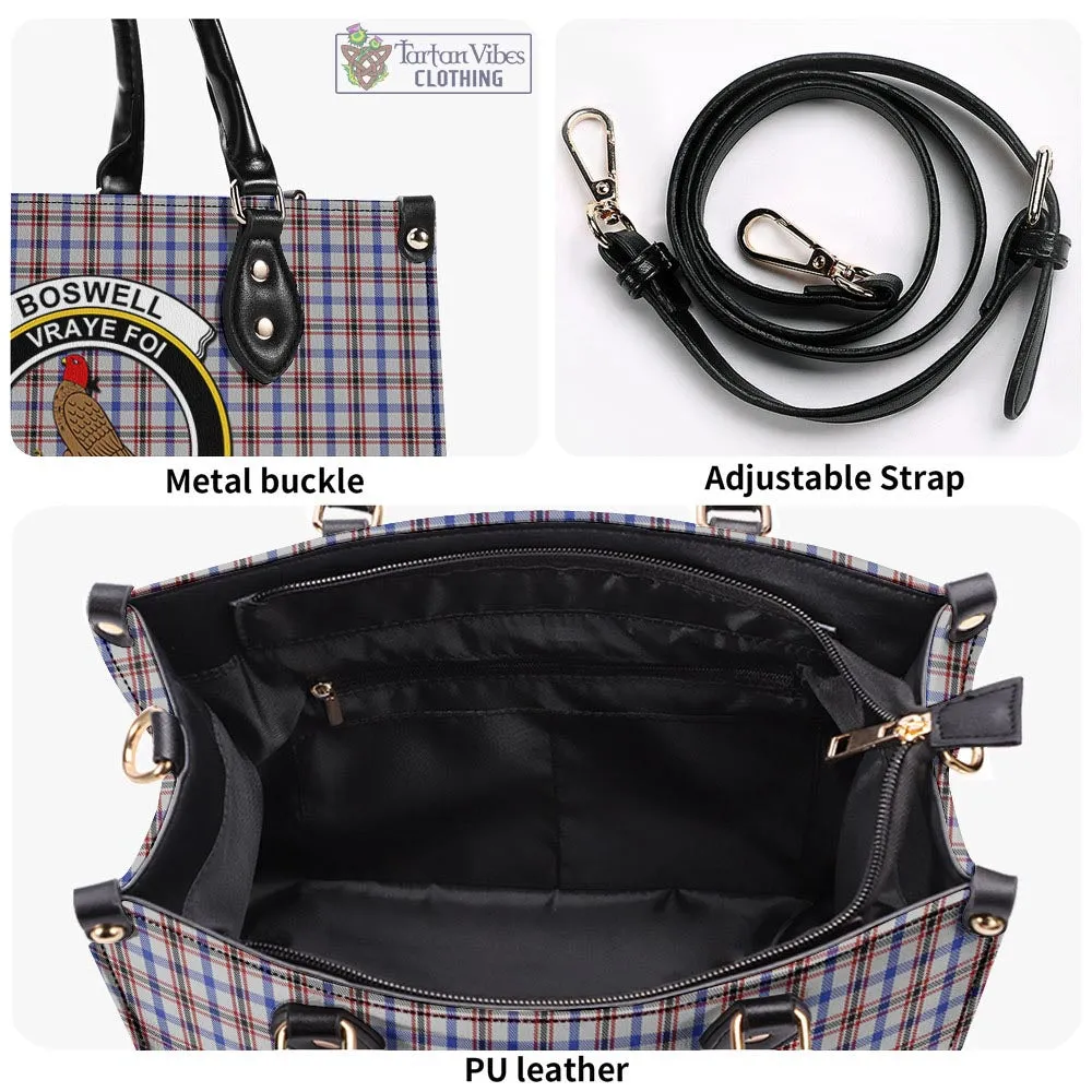 Boswell Tartan Luxury Leather Handbags with Family Crest