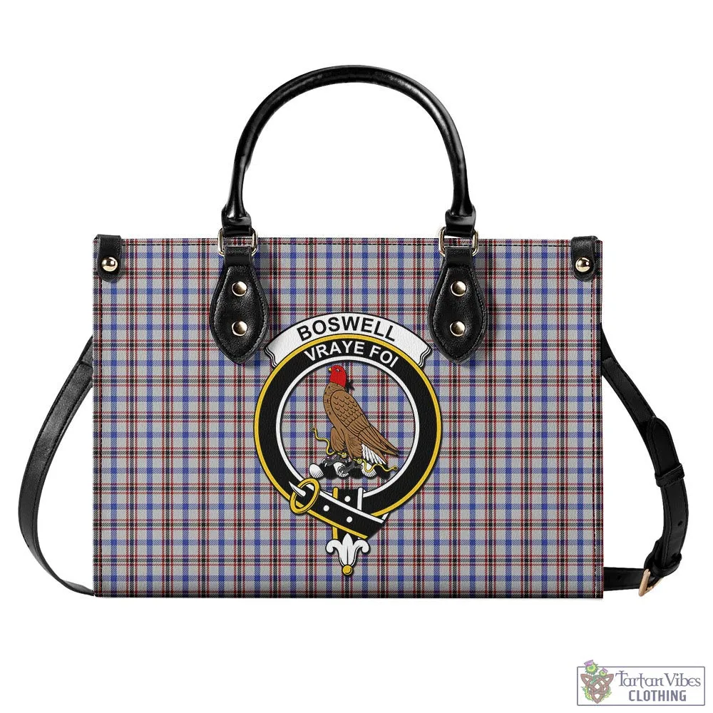 Boswell Tartan Luxury Leather Handbags with Family Crest