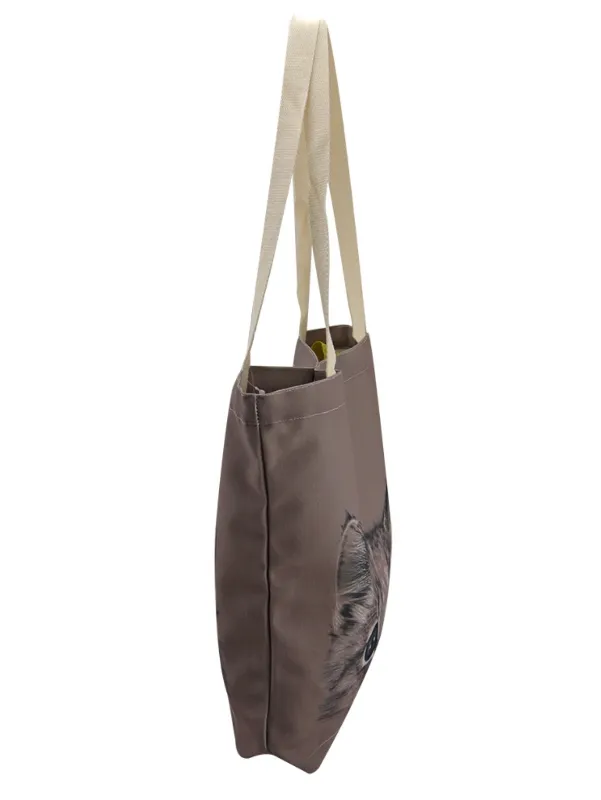 Brown Kitten Canvas Tote Bag