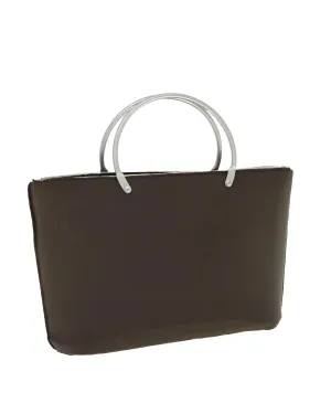 Brown Nylon Hand Bag with CC Logo by French Designer