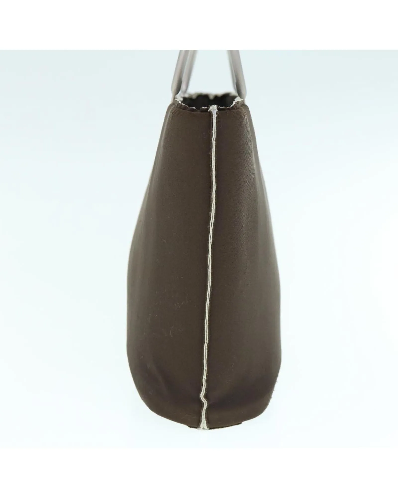 Brown Nylon Hand Bag with CC Logo by French Designer