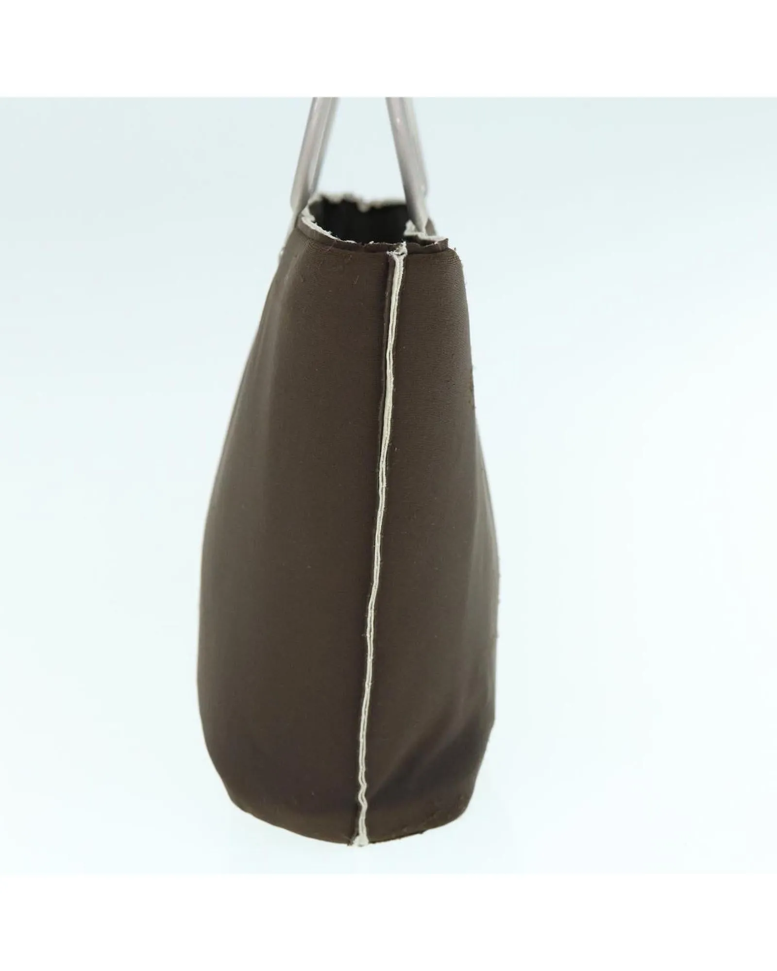 Brown Nylon Hand Bag with CC Logo by French Designer