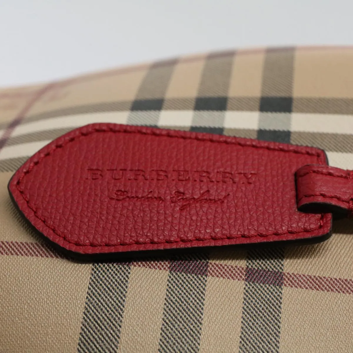 BURBERRY Nova Check Shoulder Bag Nylon Canvas Beige Auth 59021A