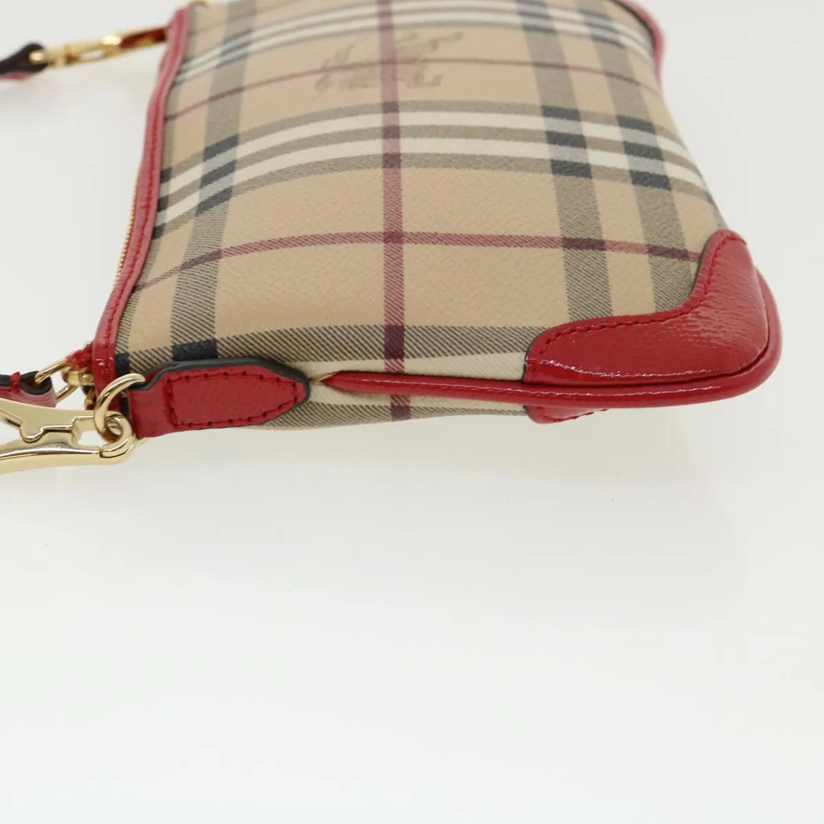 BURBERRY Nova Check Shoulder Bag PVC Leather bright rose 3910756 Auth 32762A