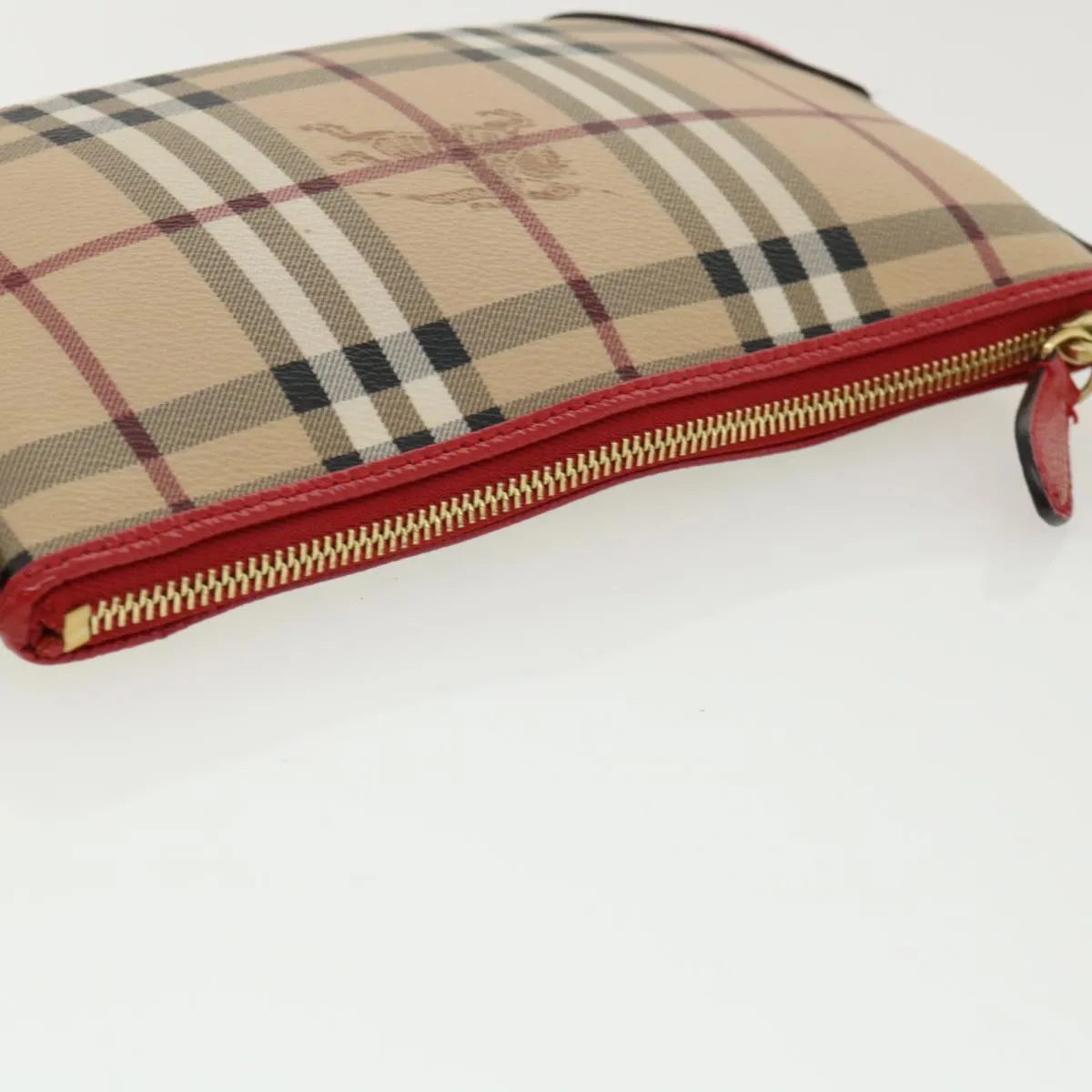 BURBERRY Nova Check Shoulder Bag PVC Leather bright rose 3910756 Auth 32762A