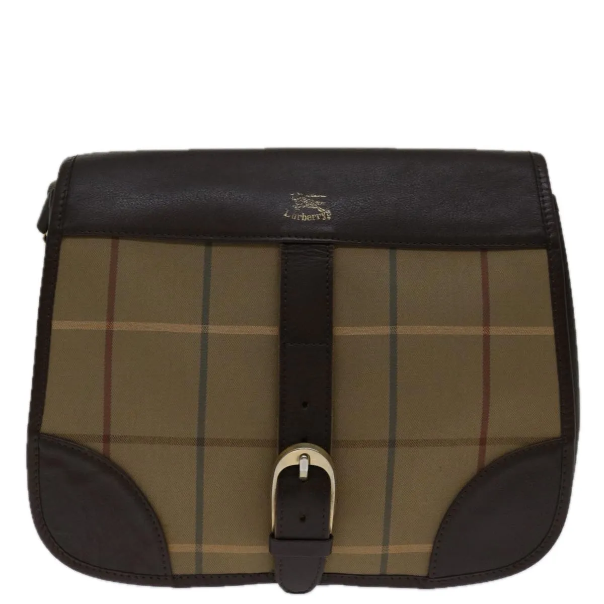 BURBERRYSs Nova Check Shoulder Bag Canvas Beige Auth 69685