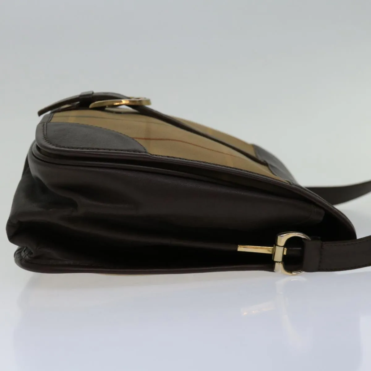 BURBERRYSs Nova Check Shoulder Bag Canvas Beige Auth 69685