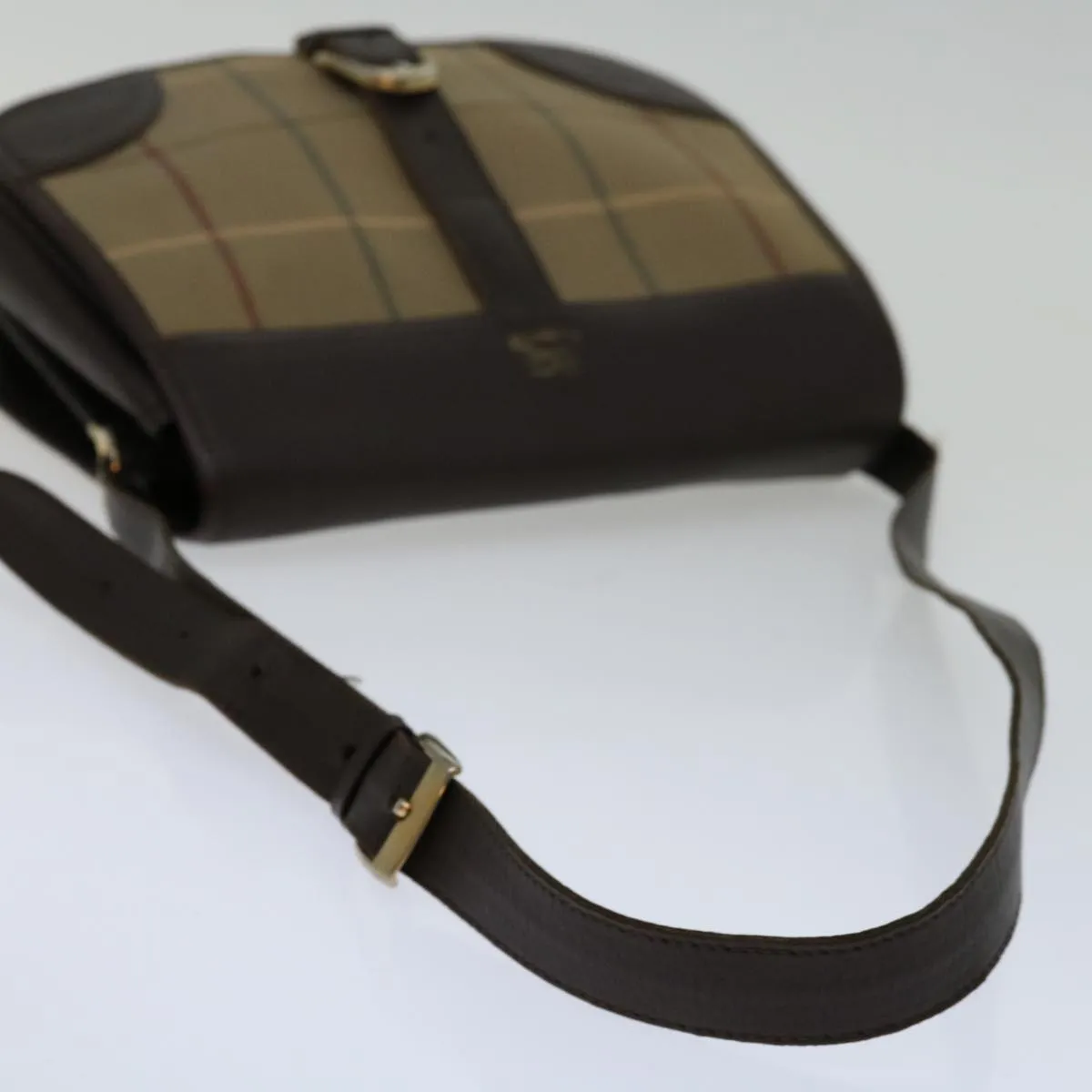 BURBERRYSs Nova Check Shoulder Bag Canvas Beige Auth 69685