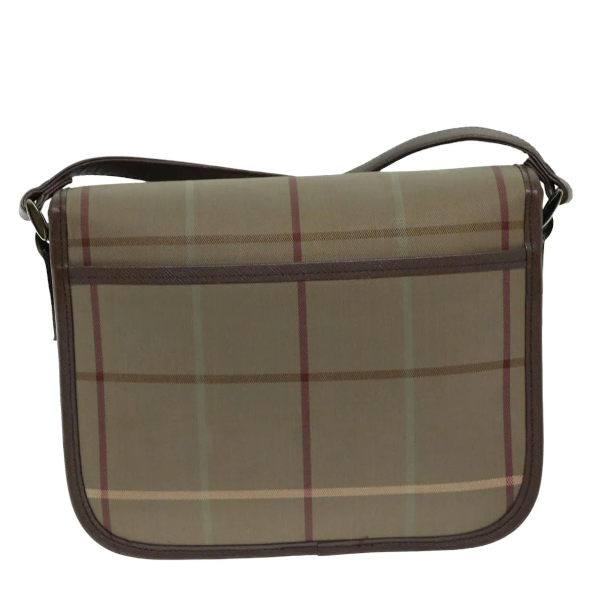 BURBERRYSs Nova Check Shoulder Bag Canvas Beige Auth bs14432