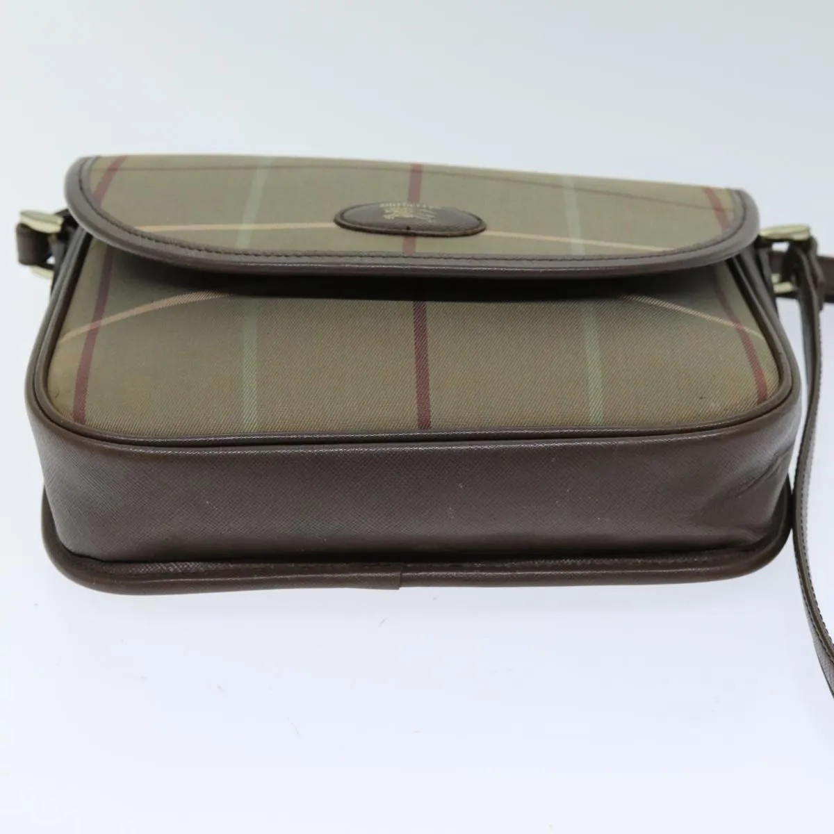 BURBERRYSs Nova Check Shoulder Bag Canvas Beige Auth bs14432