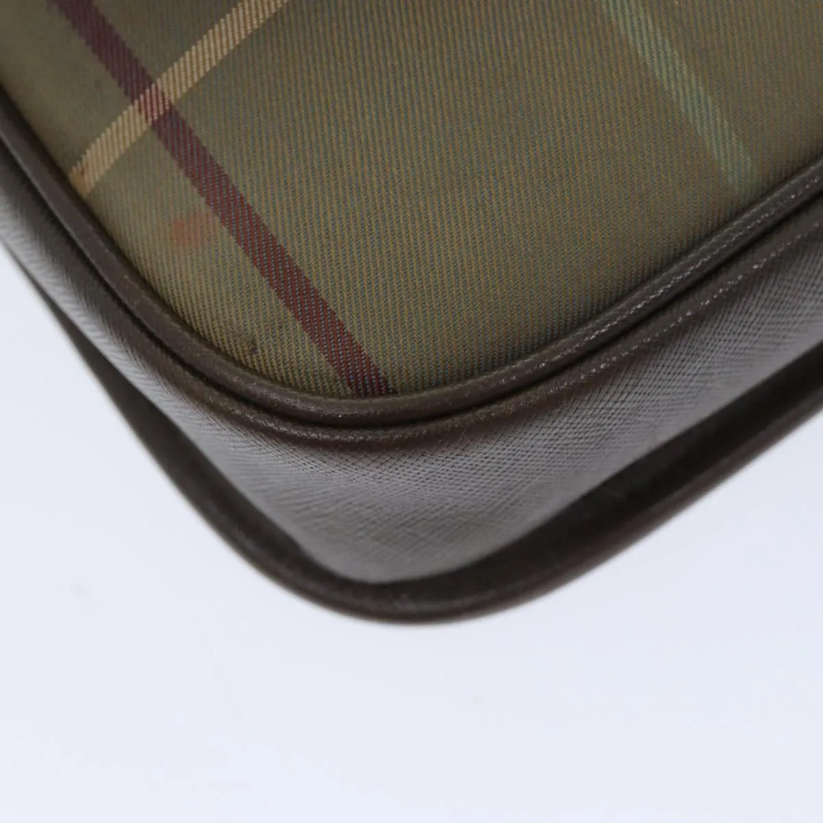 BURBERRYSs Nova Check Shoulder Bag Canvas Beige Auth bs14432