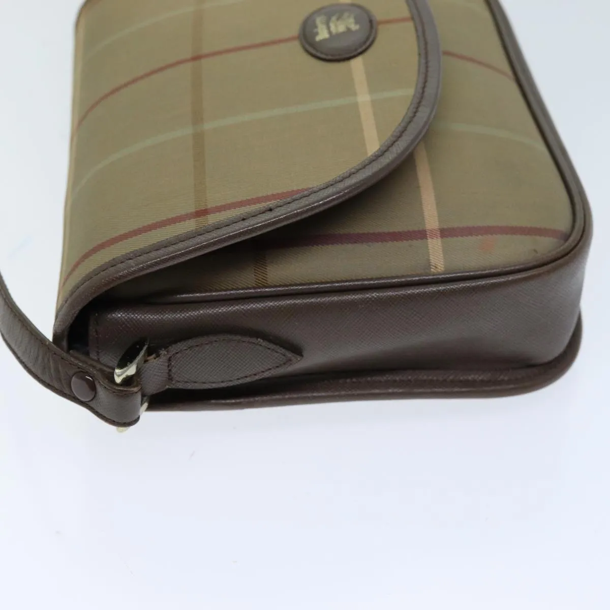 BURBERRYSs Nova Check Shoulder Bag Canvas Beige Auth bs14432