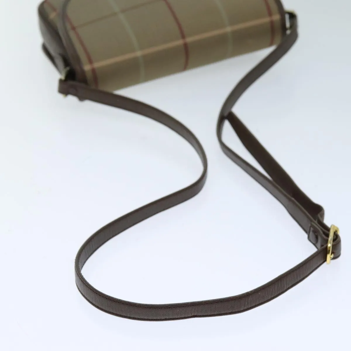 BURBERRYSs Nova Check Shoulder Bag Canvas Beige Auth bs14432