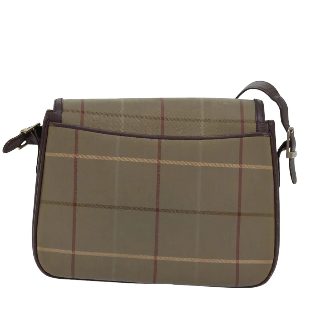 BURBERRYSs Nova Check Shoulder Bag Canvas Beige Auth bs14715
