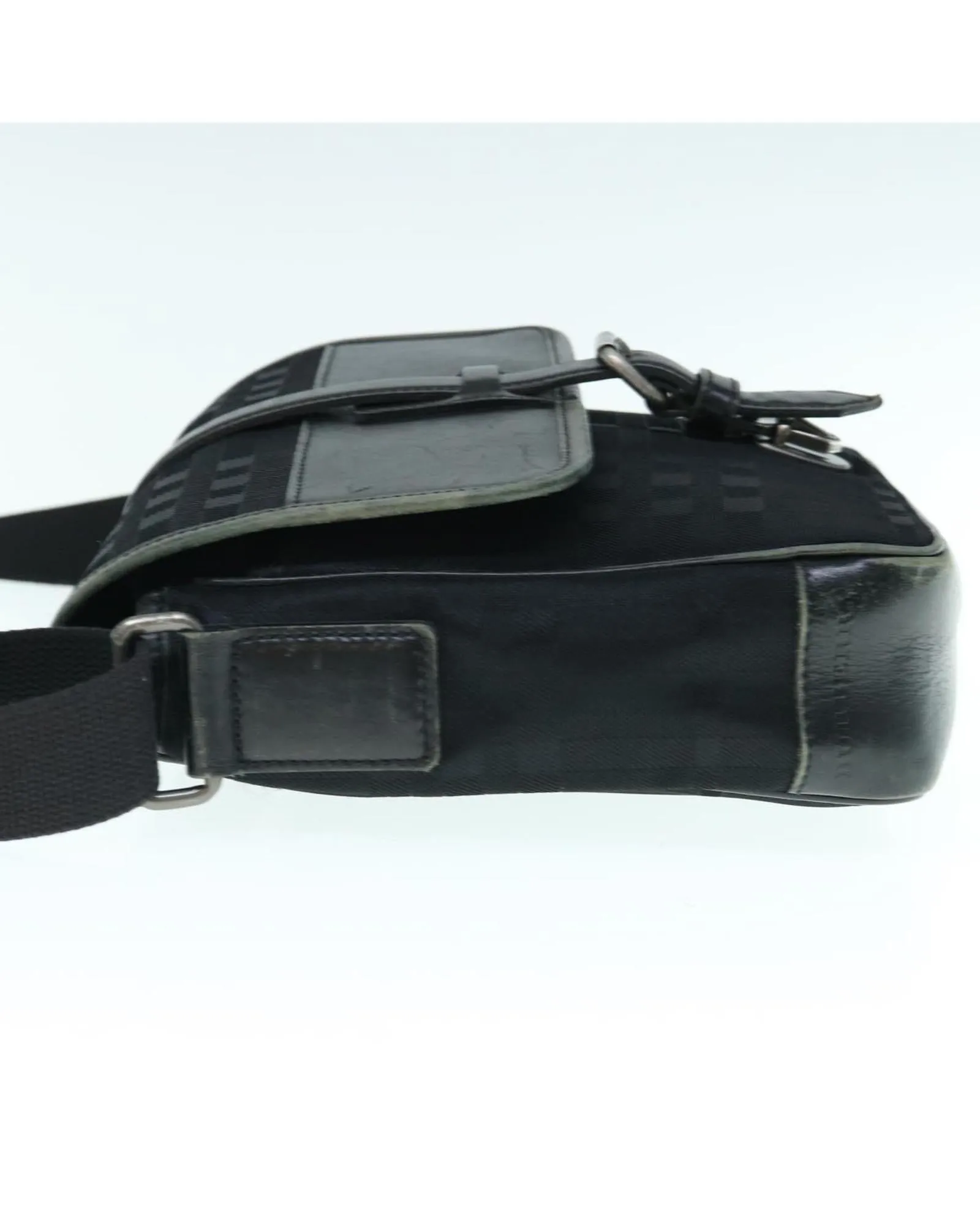 Canvas Leather Black Shoulder Bag