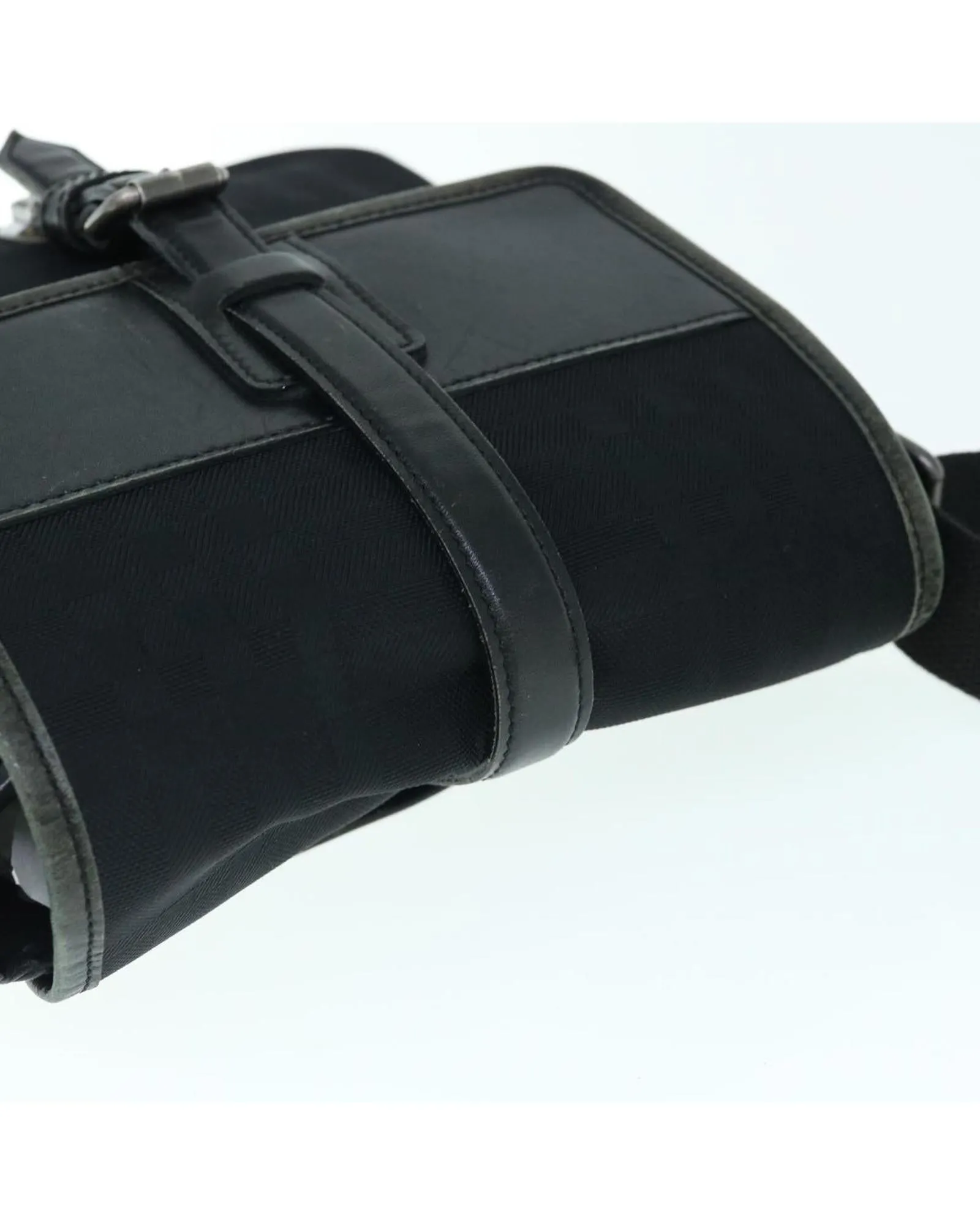 Canvas Leather Black Shoulder Bag