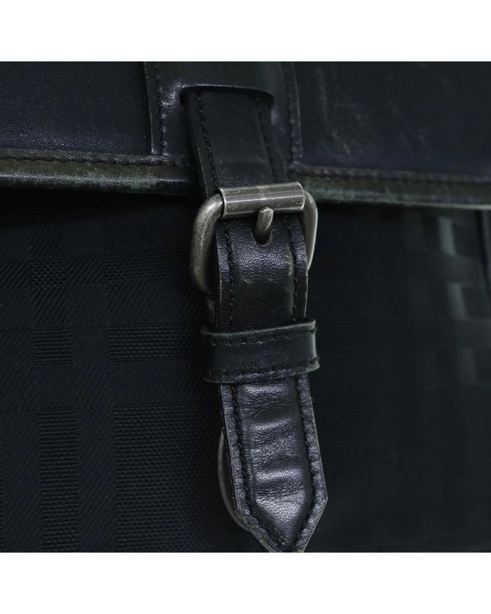 Canvas Leather Black Shoulder Bag