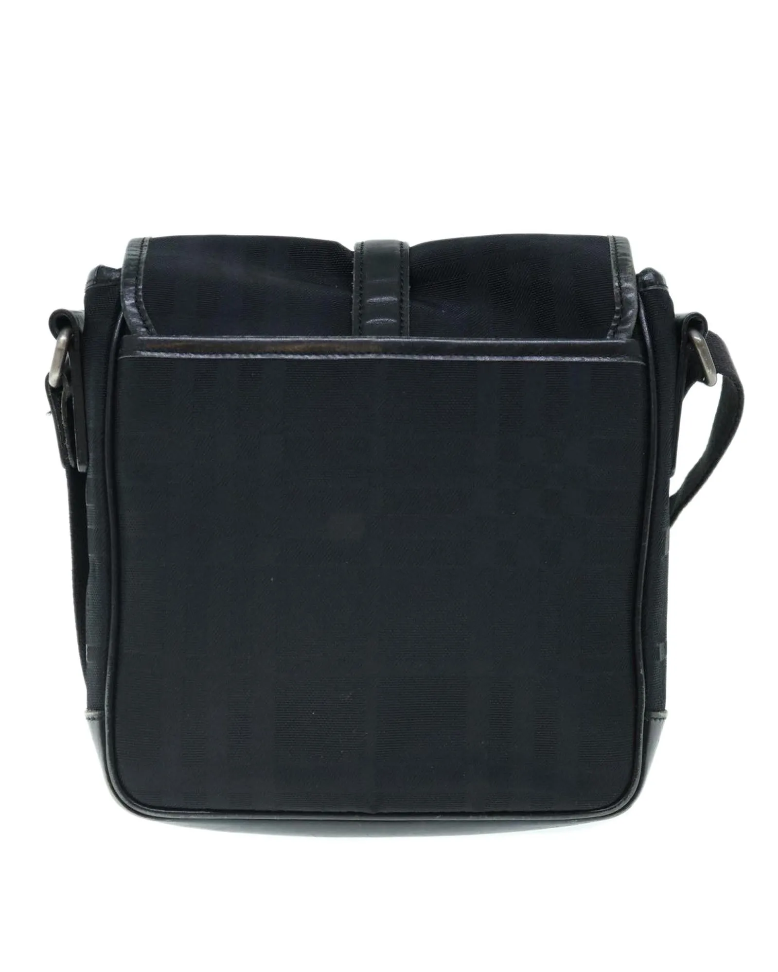Canvas Leather Black Shoulder Bag