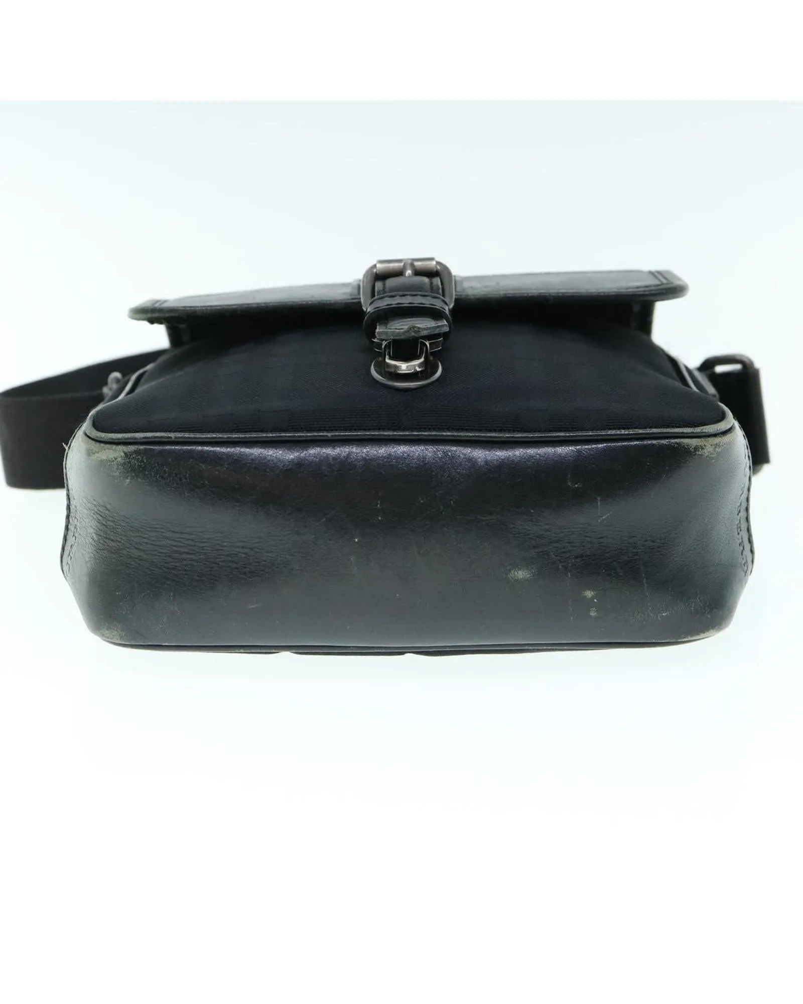 Canvas Leather Black Shoulder Bag