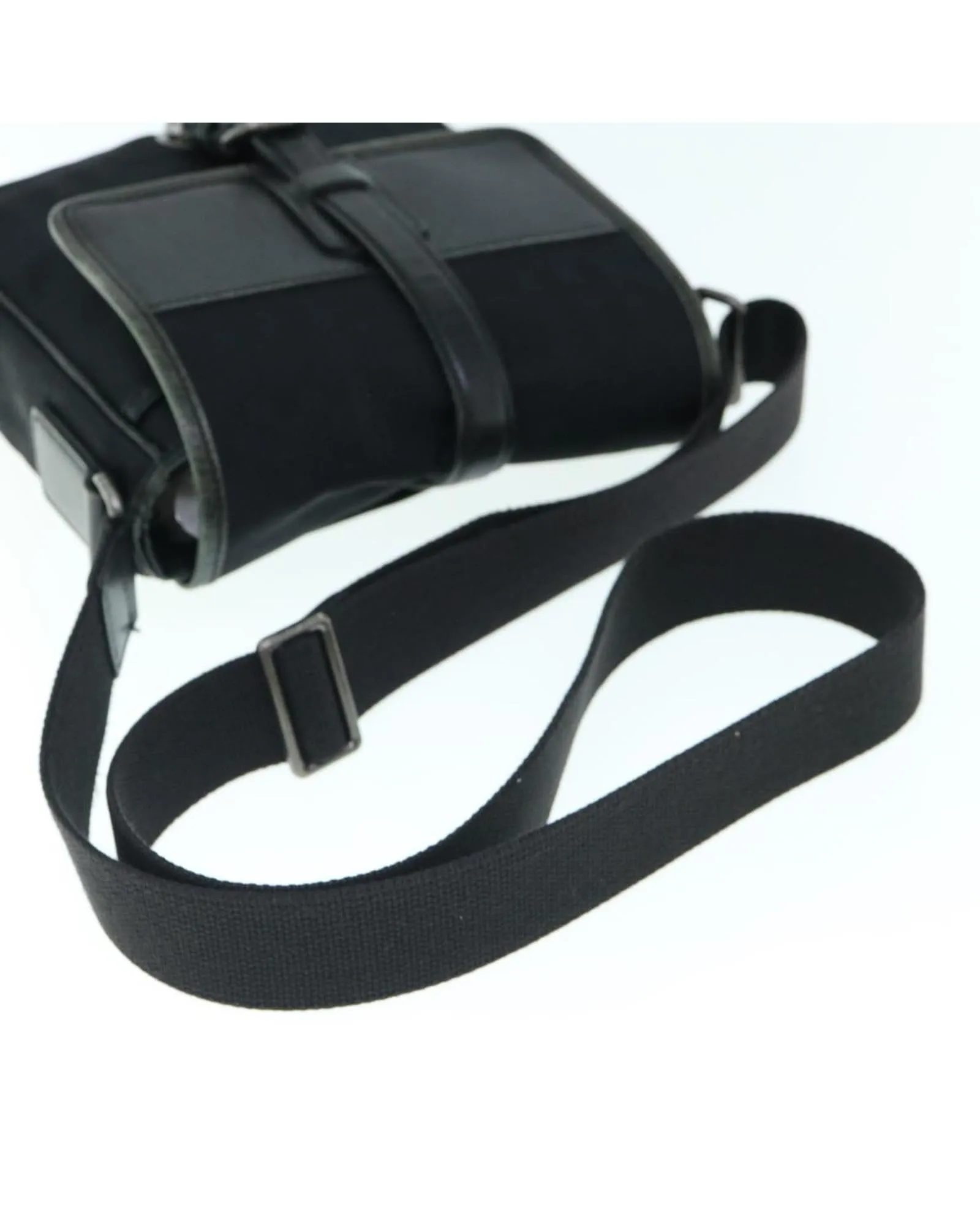 Canvas Leather Black Shoulder Bag