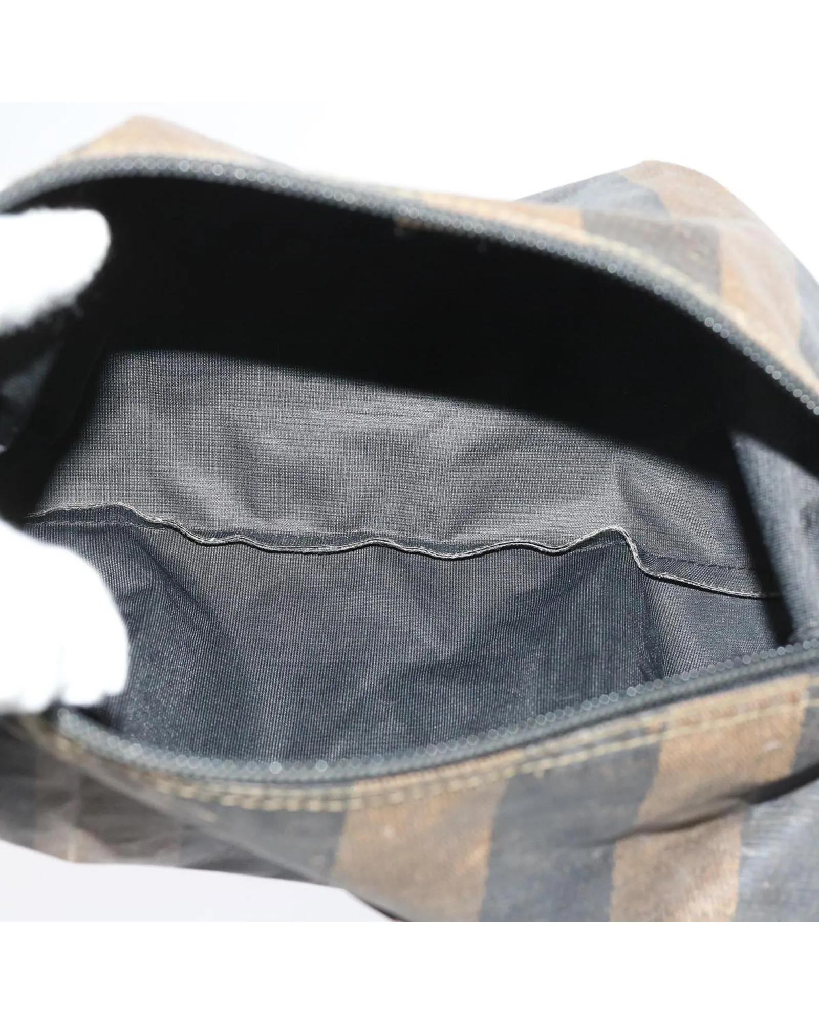 Canvas Pouch Hand Bag Set with Brown Pequin Design